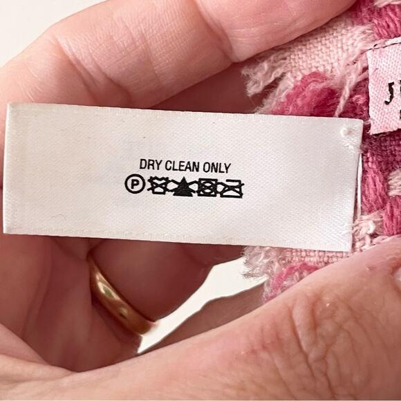 Juicy Couture Wool Pink Two Tone Houndstooth Scarf - Picture 5 of 7